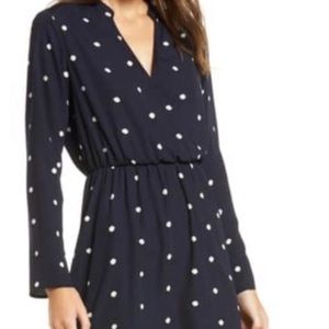All in Favor Navy Polka Dot Dress
